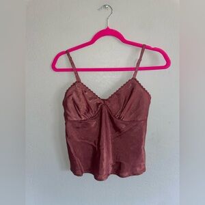 Satin Camisole Top in Rust Small